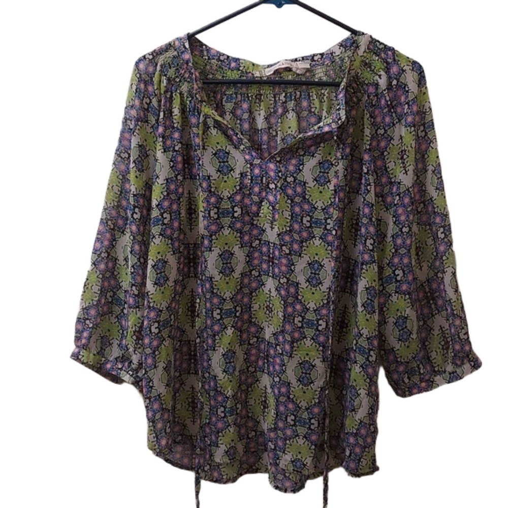 Chelsea & Violet Pattern Blouse Lg